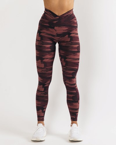 Alphalete All-Purpose Legging Bordowe Camo | 65397-LQNE