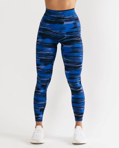 Alphalete All-Purpose Legging Niebieskie Camo | 56419-BQYS