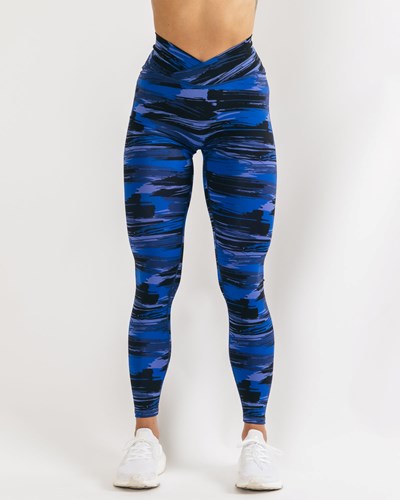 Alphalete All-Purpose Legging Niebieskie Camo | 90257-ZDAS