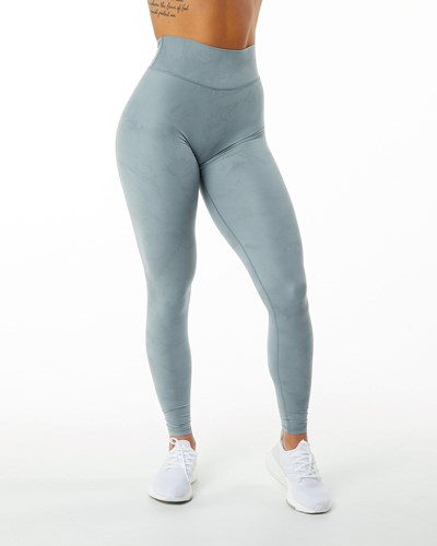 Alphalete All-Purpose Luxury Legging Washed Denim | 40138-ROUX