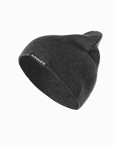 Alphalete Bawełniane Knit Beanie Charcoal | 73206-UNSF