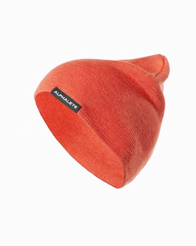 Alphalete Bawełniane Knit Beanie Pomarańczowe | 18253-XHGA