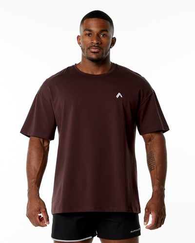 Alphalete Drop Shoulder Tee Bordowe | 83769-FHXR