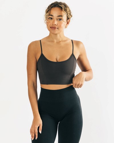 Alphalete Fitted Cropped Tank Charcoal | 60573-MKWA