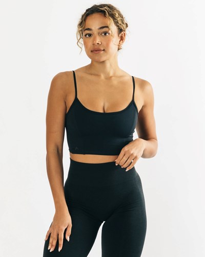 Alphalete Fitted Cropped Tank Czarne | 46785-VMZB