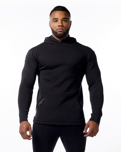 Alphalete Fitted Interlock Knit Hoodie Czarne | 94280-PMUL