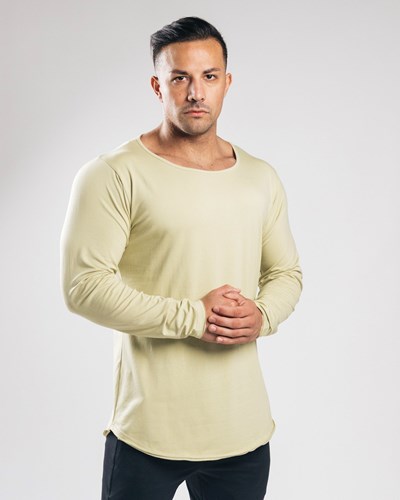 Alphalete Fitted Long Sleeve Głęboka Oliwkowe | 56127-HCIM