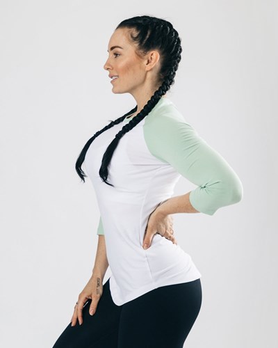 Alphalete Fitted Performance 3/4 Sleeve Białe | 37418-UKYT