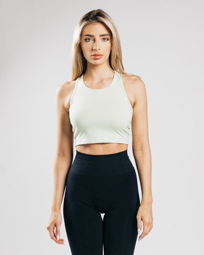 Alphalete Fitted Performance Crop Tank Frozen Spring | 98645-QEFS