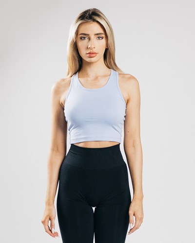 Alphalete Fitted Performance Crop Tank Niebieskie | 03245-OFYS