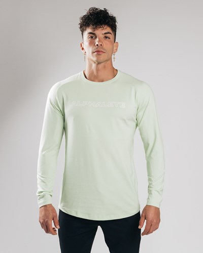 Alphalete Fitted Performance Long Sleeve Frozen Spring | 31845-YWKC