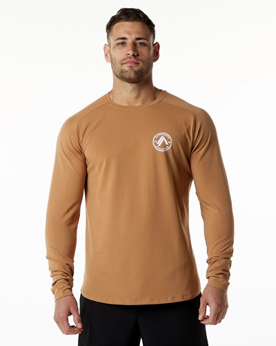 Alphalete Fitted Performance Long Sleeve Rust | 69103-IAUD