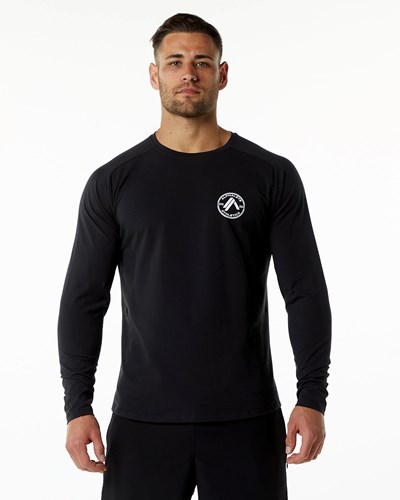 Alphalete Fitted Performance Long Sleeve Czarne | 87349-DETG