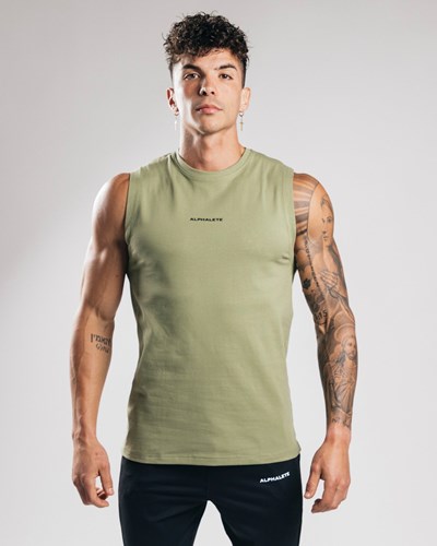 Alphalete Fitted Performance Tank Zielone | 02431-RTNV