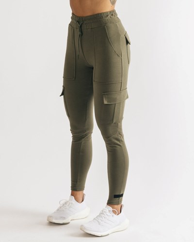 Alphalete Fitted Single-Brushed 29" Cargo Pant Głęboka Oliwkowe | 65132-VIAC