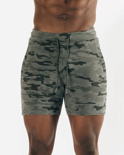 Alphalete Fitted Single-Brushed 7" Krótkie Camo | 41759-USKY