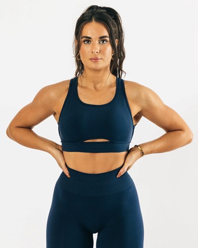 Alphalete High-Impact Seamless Sports Bra Niebieskie | 08945-SWJT