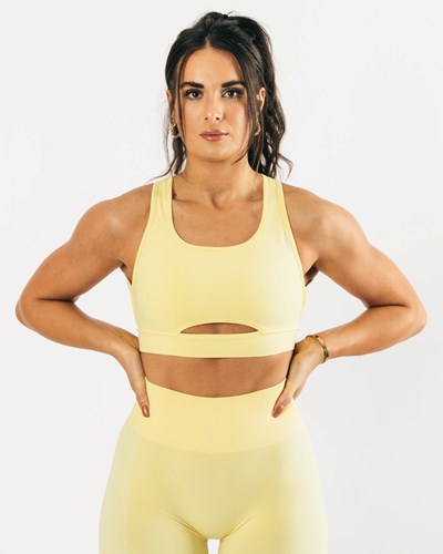 Alphalete High-Impact Seamless Sports Bra Lemonade | 43752-ADOQ