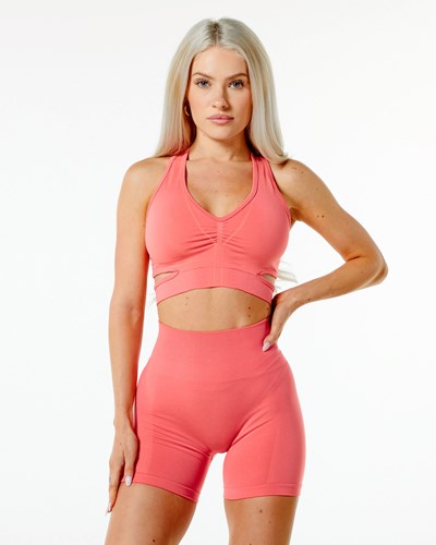 Alphalete High-Impact Seamless Sports Bra Różowe | 70915-YCUK