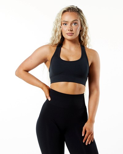 Alphalete High-Impact Seamless Sports Bra Czarne | 80345-VNZW