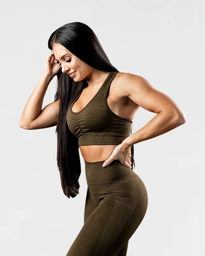 Alphalete High-Impact Seamless Sports Bra Canteen | 98163-DMRI