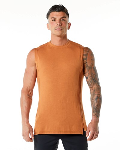 Alphalete High-Neck Premium Tank Camel | 32175-IHXU