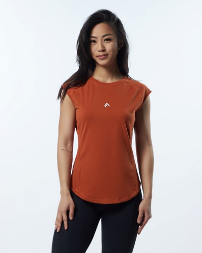 Alphalete High Performance Krótkie Sleeve Tee Sour Tangerine | 26871-DOEV