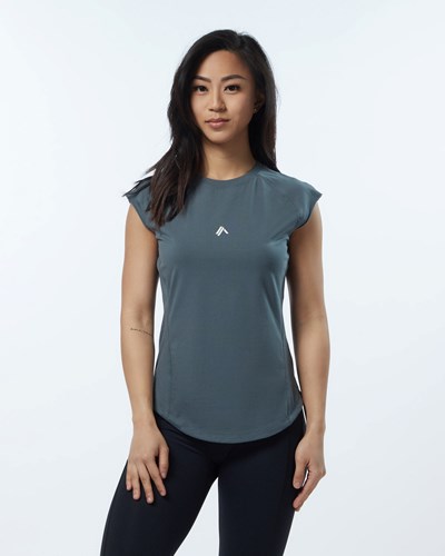 Alphalete High Performance Krótkie Sleeve Tee Szare | 43950-FOZI