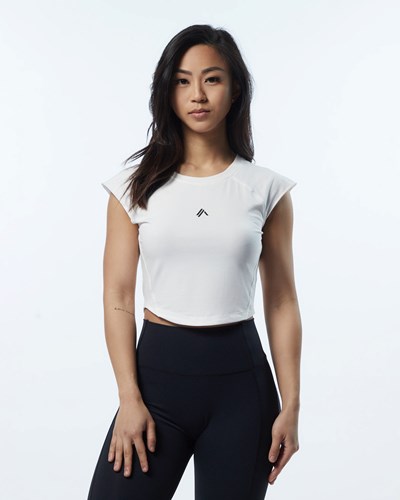 Alphalete High Performance Krótkie Sleeve Crop Tee Resin | 81069-XKYE