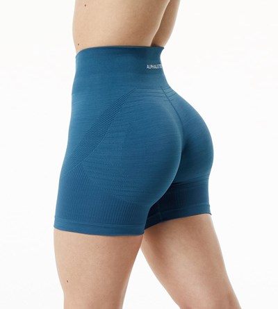 Alphalete High Performance Seamless Krótkie Niebieskie | 18945-ZTAW