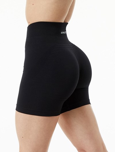 Alphalete High Performance Seamless Krótkie Czarne | 24076-QGNH