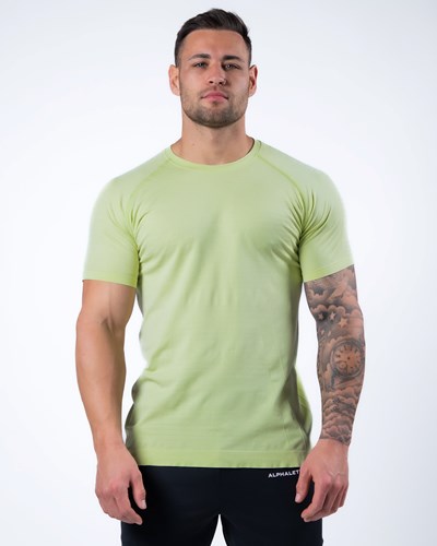 Alphalete High Performance Seamless Krótkie Sleeve Tee Frozen Spring | 93147-BWXI