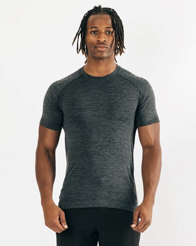 Alphalete High Performance Seamless Krótkie Sleeve Tee Czarne | 96807-OQDL