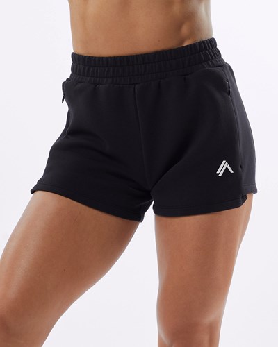 Alphalete Interlock Knit 3.5" Krótkie Czarne | 62310-WXNY