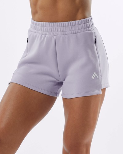 Alphalete Interlock Knit 3.5" Krótkie Lilac | 48371-JNHQ