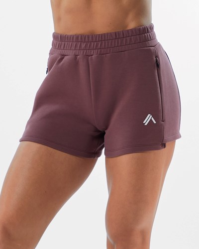 Alphalete Interlock Knit 3.5" Krótkie Mauve | 92783-HVOA