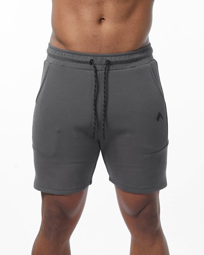 Alphalete Interlock Knit 6" Krótkie Charcoal | 34768-PIYZ