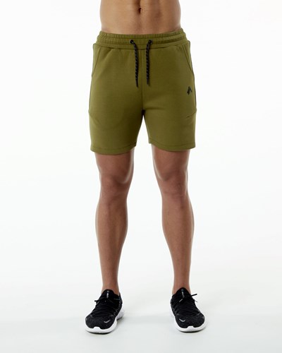 Alphalete Interlock Knit 6" Krótkie Moss | 68519-POVB