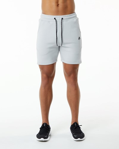 Alphalete Interlock Knit 6" Krótkie Szare | 73452-ZDRI