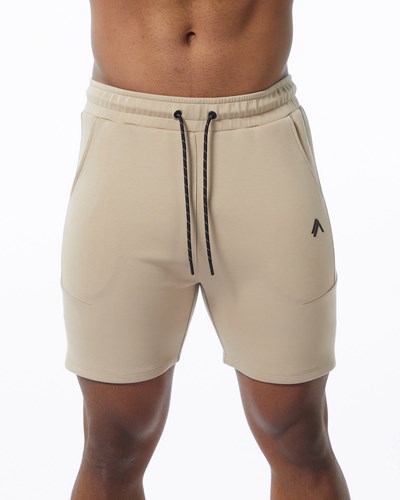 Alphalete Interlock Knit 6" Krótkie Tan | 17263-YTOS