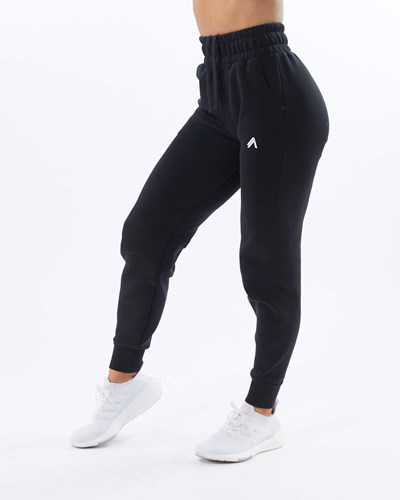 Alphalete Interlock Knit Cuffed Jogger Czarne | 04519-QMYK