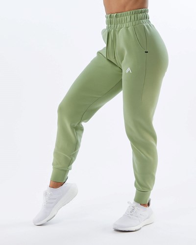 Alphalete Interlock Knit Cuffed Jogger Głęboka Zielone | 59871-JNKM