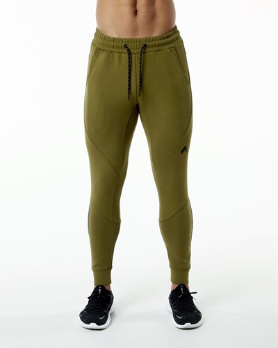 Alphalete Interlock Knit Cuffed Jogger Moss | 96584-ZCPB