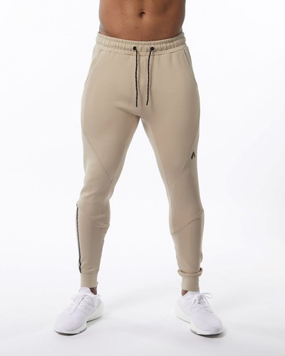 Alphalete Interlock Knit Cuffed Jogger Tan | 70625-PGWE