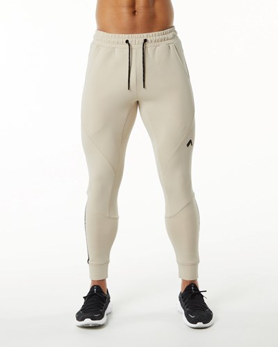 Alphalete Interlock Knit Cuffed Jogger Vanilla | 84367-ZJHI