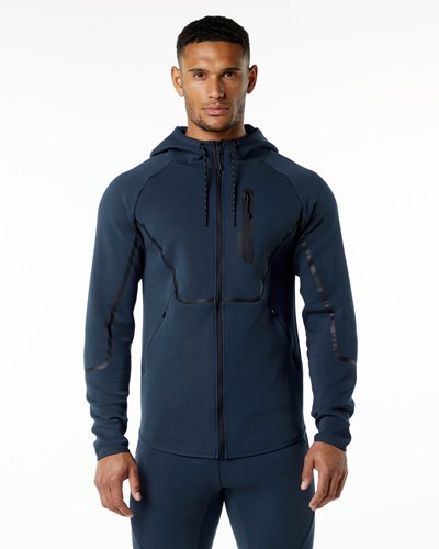 Alphalete Interlock Knit Full-Zip Hoodie Granatowe | 62138-EDKT