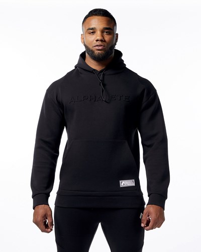 Alphalete Interlock Knit Hoodie Czarne | 68529-NLYI