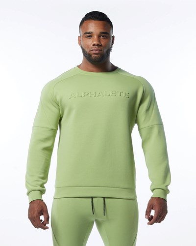 Alphalete Interlock Knit Pullover Głęboka Zielone | 80963-PVHC