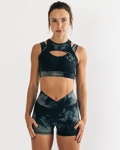 Alphalete Medium Impact Bra Czarne | 02854-JSVE