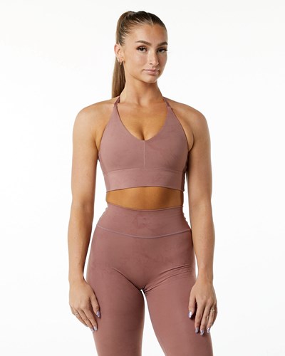 Alphalete Medium-Impact Luxury Sports Bra Różowe | 42108-XMWZ